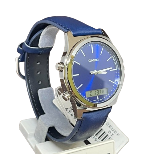 Men Blue Dial Leather band Analog-Digital Wrist Watch MTP-VC01L-2EUDF